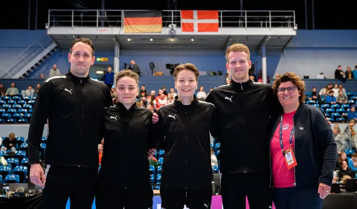 Leon Bärmann, Pelin Odabas, Lynn van Os, Nico Bärmann und Jutta Ehrmann. - Foto: Marco Wolf