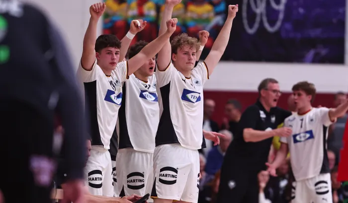 Jubel bei der U20 männlich nach dem Sieg gegen Norwegen. - Foto: René Weiss