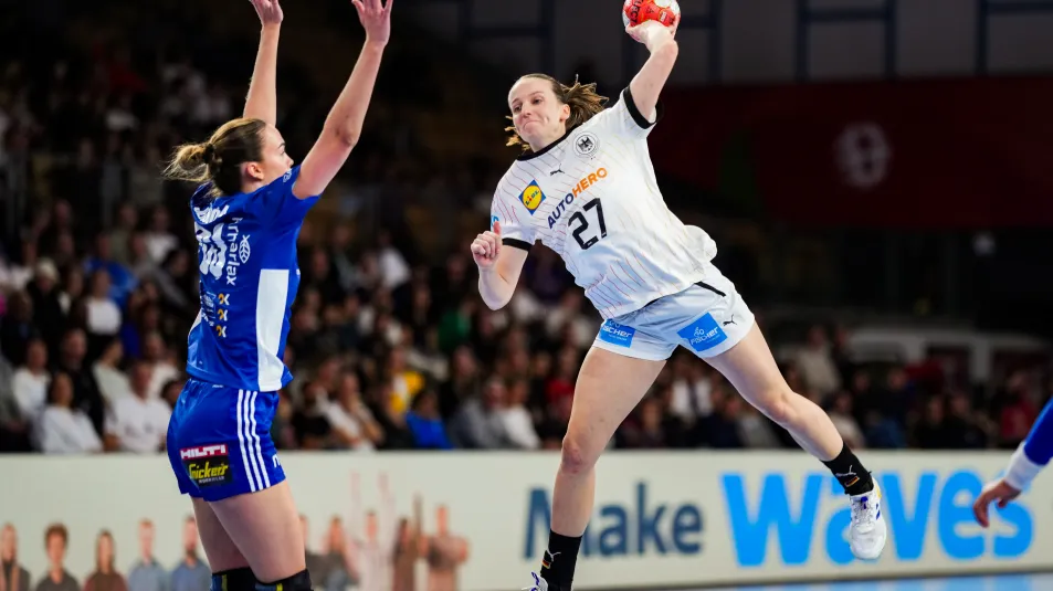 Sprungbild beim Spiel gegen Island