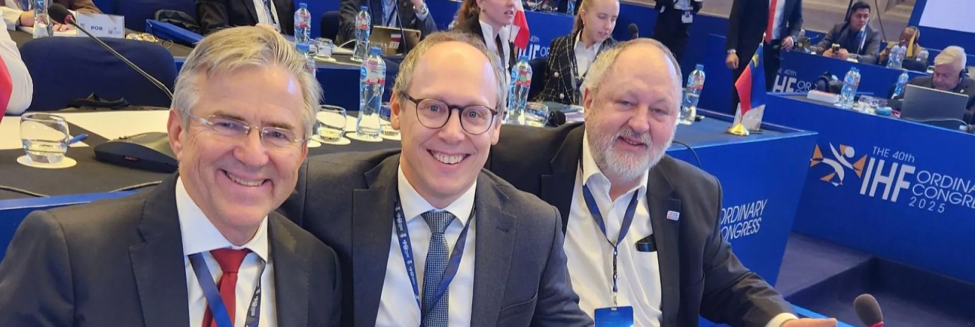 Vor der Wahl noch guten Mutes; Dr. Gerd Butzeck, Mark Schober und Andreas Michelmann. - Foto: DHB