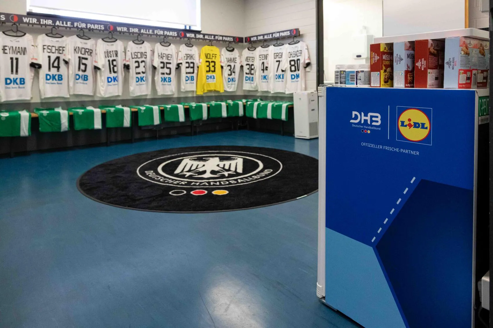 Die Kabine der Nationalmannschaft