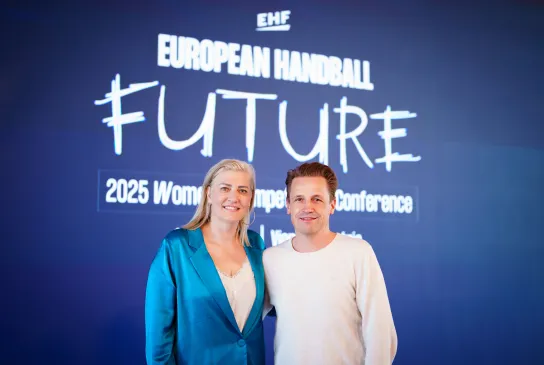 Anja Althaus und Christoph Wendt bei der Competitions Conference der EHF. - Foto: Eva Manhart