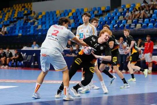 Kreisläufer Julius Hein spielte am Freitag gegen Spanien groß auf. - Foto: Mihaela Bobar